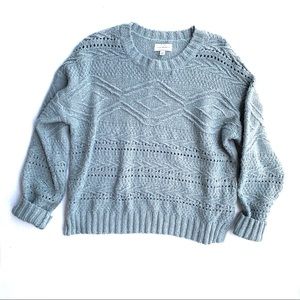 Lucky Brand Cable Knit Cozy Sweater Light Sage